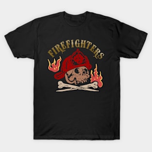 Skull firefighter with helmet T-Shirt